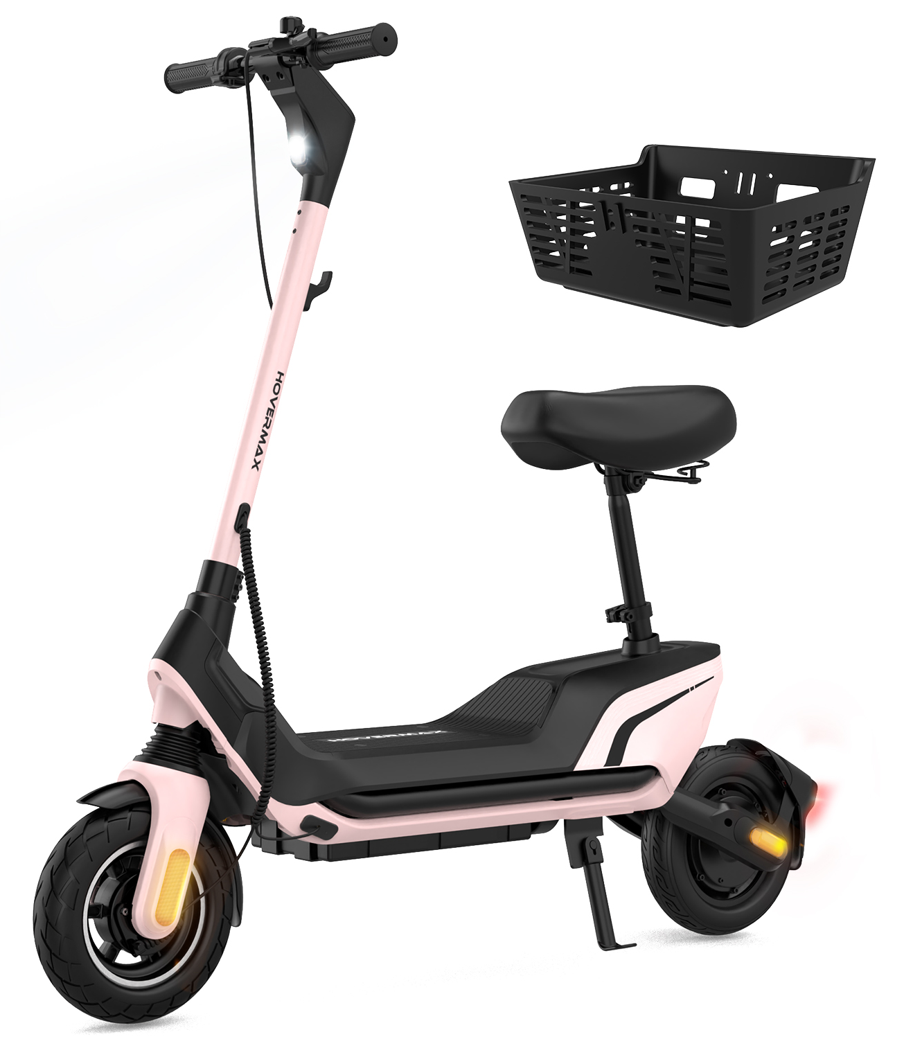 HOVERMAX H10G 500W Scooter électrique avec siège, 22 mi/h, 28 miles gamme, 10 "pneus, scooter de banlieue avec panier pour adultes