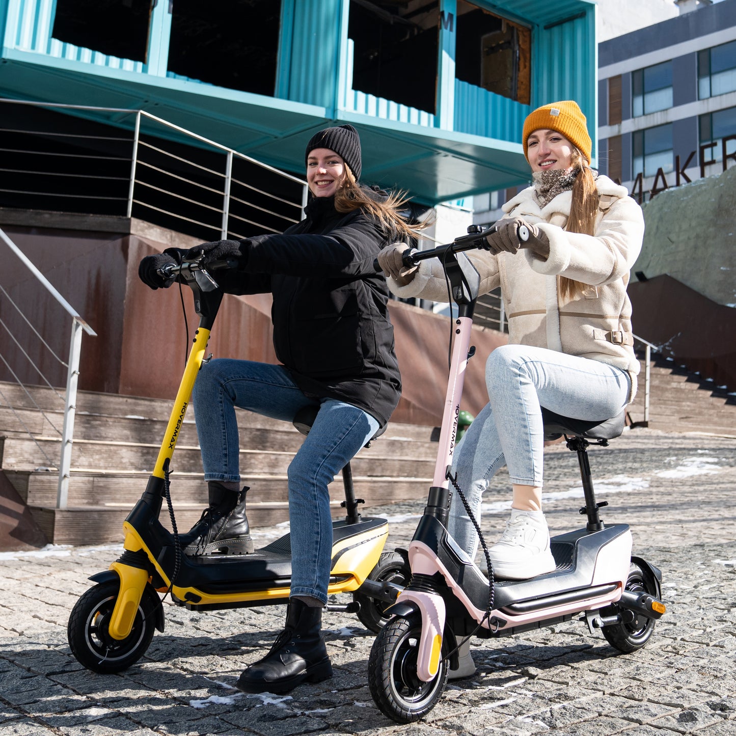 HOVERMAX H10G 500W Scooter électrique avec siège, 22 mi/h, 28 miles gamme, 10 "pneus, scooter de banlieue avec panier pour adultes