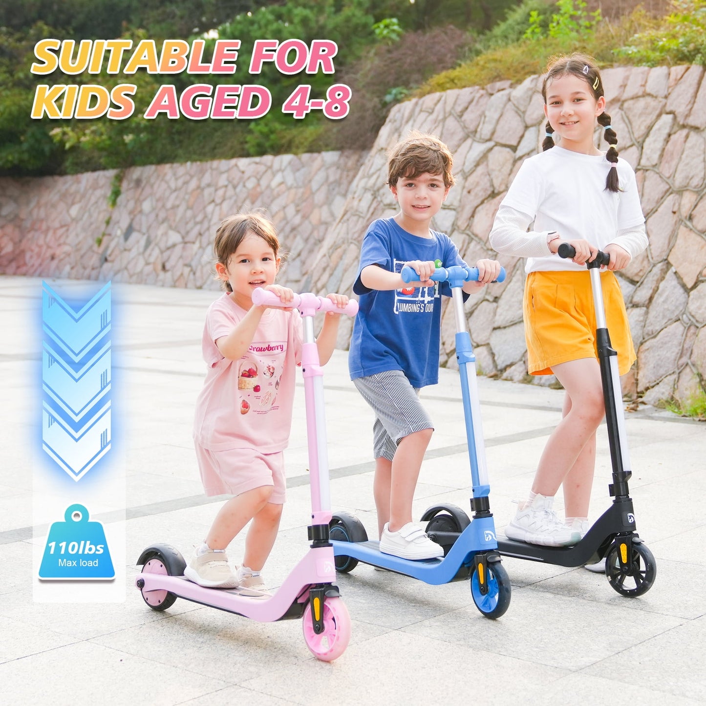 Trottinette électrique pour enfants EVERCROSS EV05C, vitesse de 8 km/h, autonomie de 40 minutes, hauteur réglable, légère, cadeau pour les 4 ans et plus