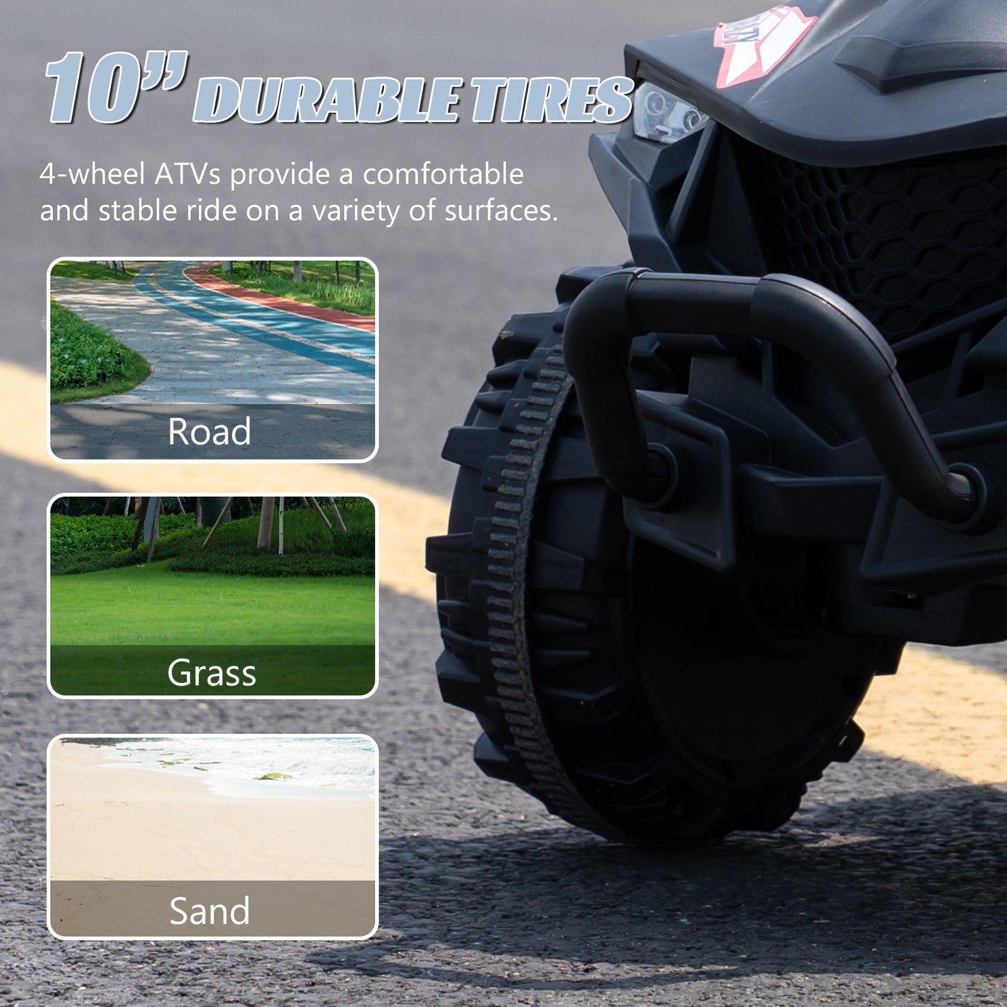 EVERCORSS Kids Ride on ATV, 12V 4 Wheeler Quad Toy Vehicle for Kids Age 3+