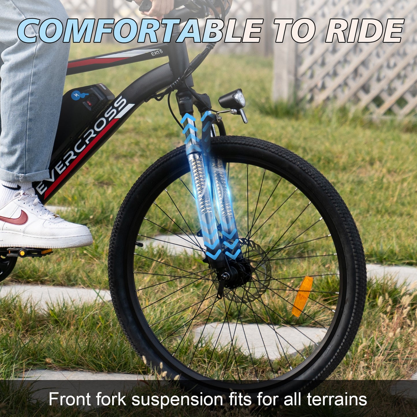 EVERCROSS EK15 26" Elektro-Mountainbike, max. 20 MPH, 500 W, 7-Gang-Pendlerrad, herausnehmbarer Akku