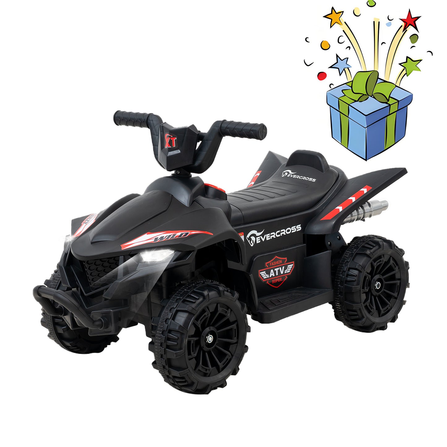 EVERCORSS Kids Ride on ATV, 12V 4 Wheeler Quad Toy Vehicle for Kids Age 3+