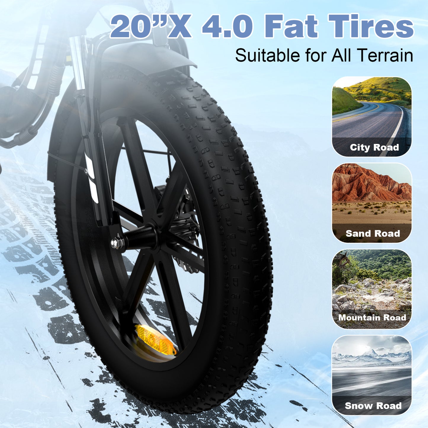 EVERCROSS EK6 Foldable Electric Mountain Bike – 20" Fat Tire