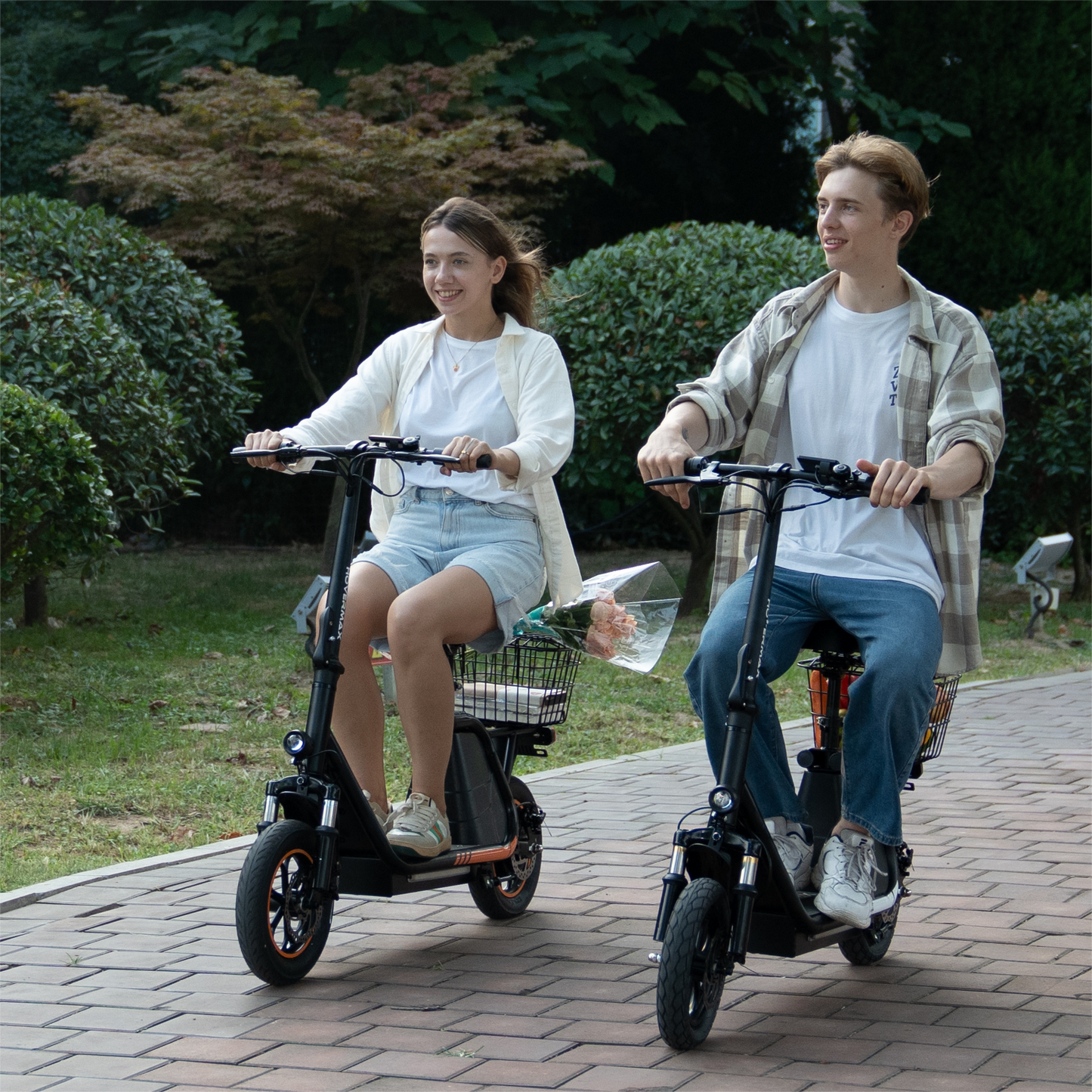 HOVERMAX H10S Electric Scooter with Seat & Carry Basket