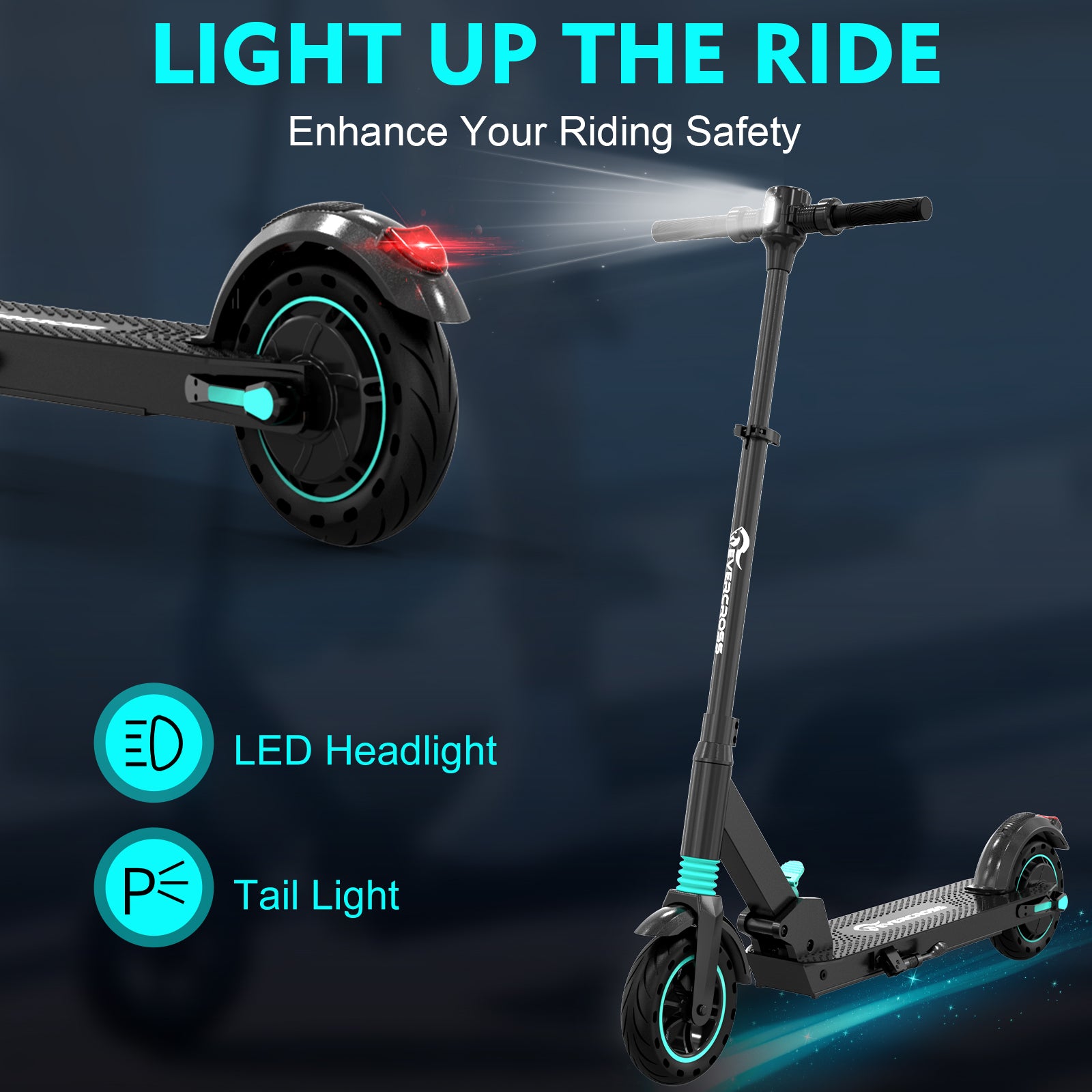 EVERCROSS E8 Electric Scooter - 8" Tires, 350W Motor, Max 15 MPH, 3 Speed Modes, Foldable Commuter