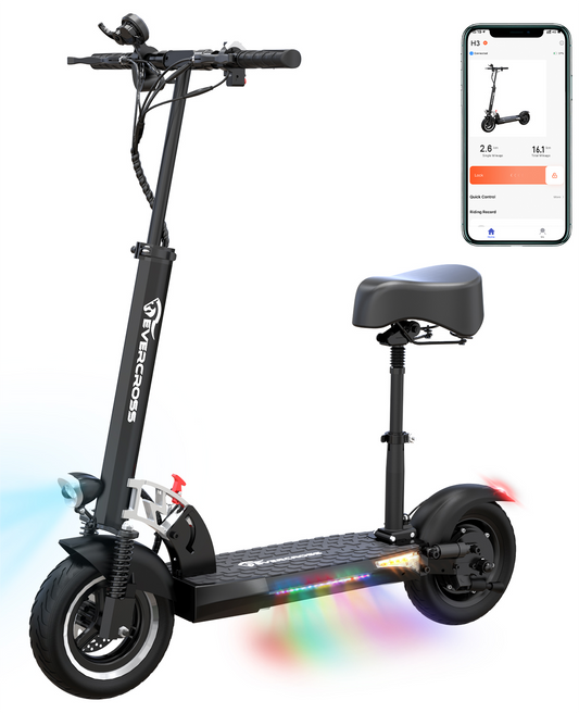 EVERCROSS H5 ELECTRIC SCOOTER, PNEUS SOLID 10 "et MOTEUR 800W, modèle rentable