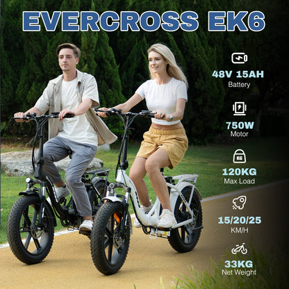 EVERCROSS EK6 Faltbares elektrisches Mountainbike – 20" Fat Tire