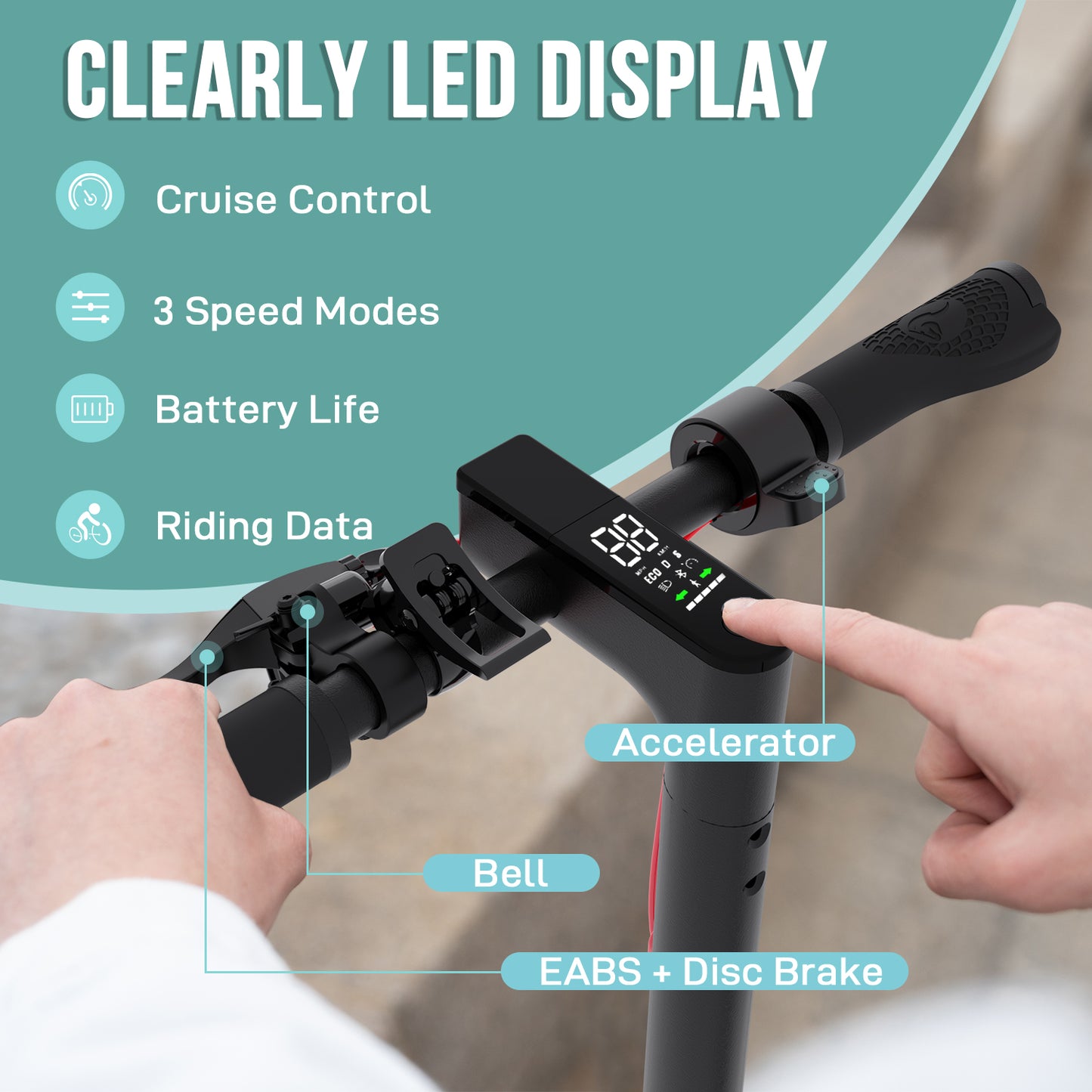 EVERCROSS EV85F Elektroroller, 8,5-Zoll-Vollreifen und APP-Steuerung