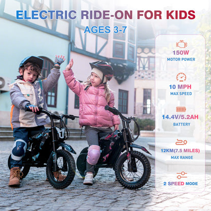 HOVERMAX H14M 12V Electric Dirt Bike 150W Motor Max Speed 10 mph Powered Ride on for Child aged 3-7