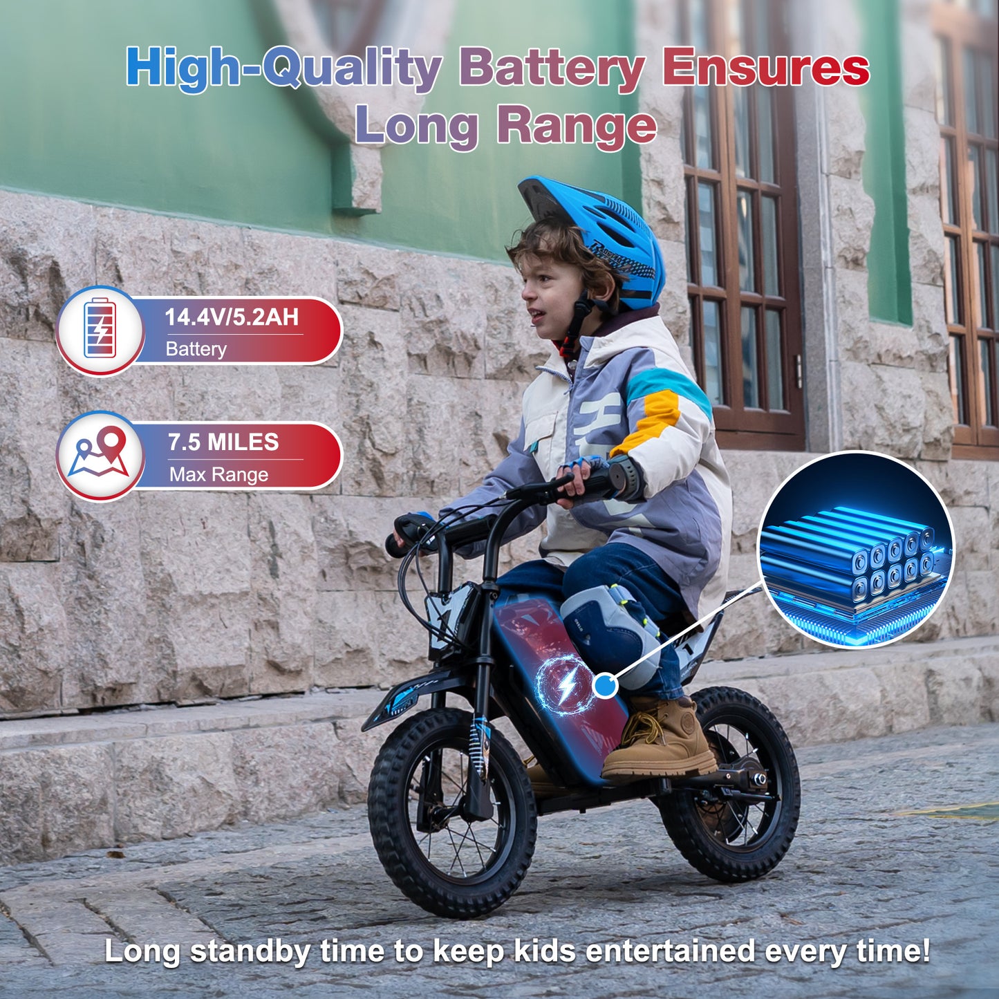 HOVERMAX H14M 12V Electric Dirt Bike 150W Motor Max Speed 10 mph Powered Ride on for Child aged 3-7