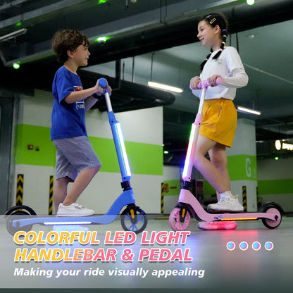 EVERCROSS EV05C Elektro roller für Kinder im Alter von 4 , 5 Meilen pro Stunde und 40 Minuten Fahrt, LED Bunte Lichter, Einstellbare Höhe und Leicht gewicht, Geschenk für Kinder