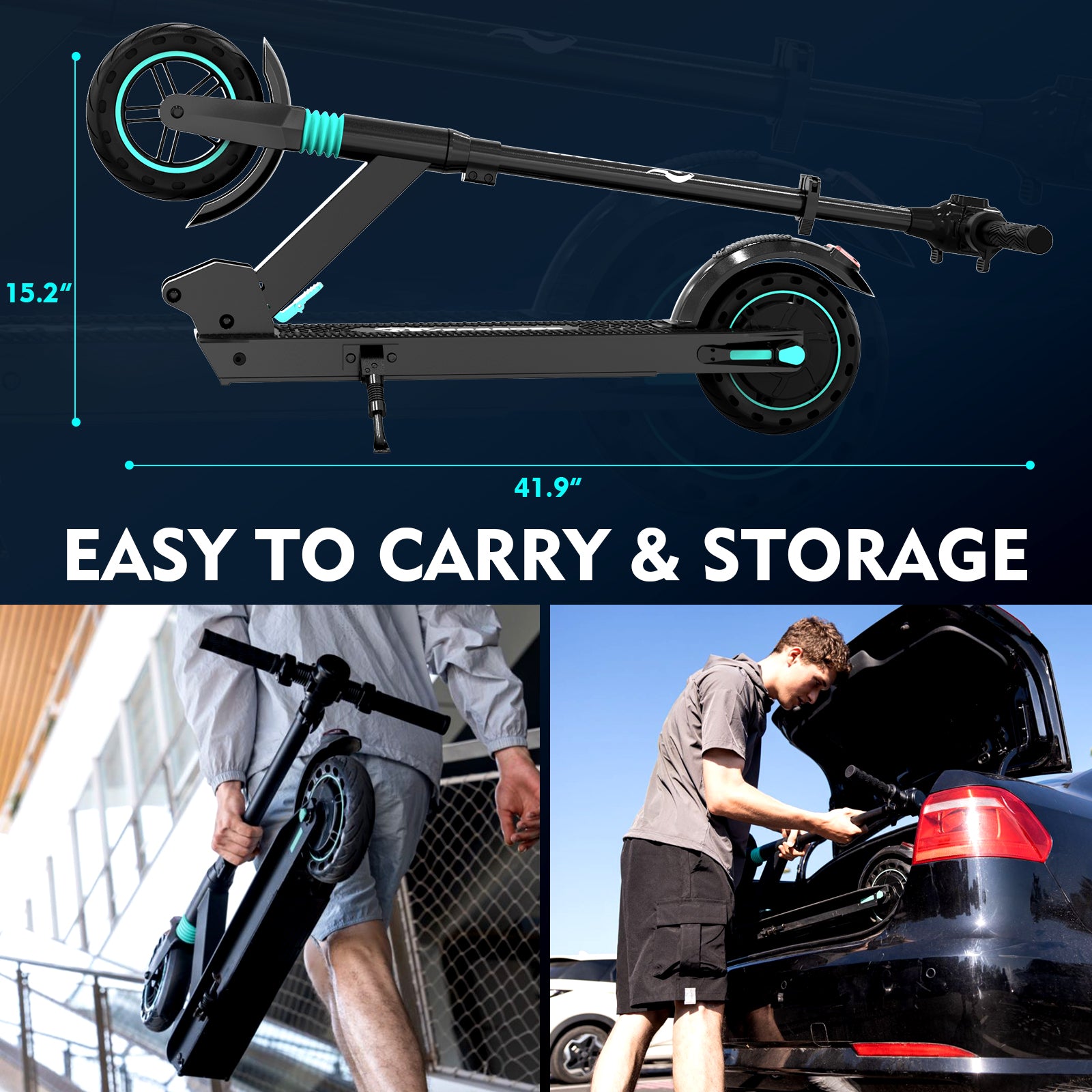 EVERCROSS E8 Electric Scooter - 8" Tires, 350W Motor, Max 15 MPH, 3 Speed Modes, Foldable Commuter