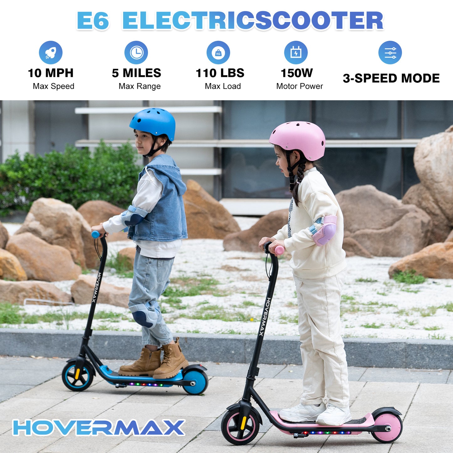 HOVERMAX H06Q Kids Electric Scooter - Ages 6-12