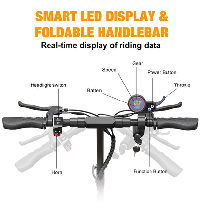 EVERCROSS H5 ELEKTRO SCOOTER, 10 "SOLIDE REIFEN &amp; 800W MOTOR