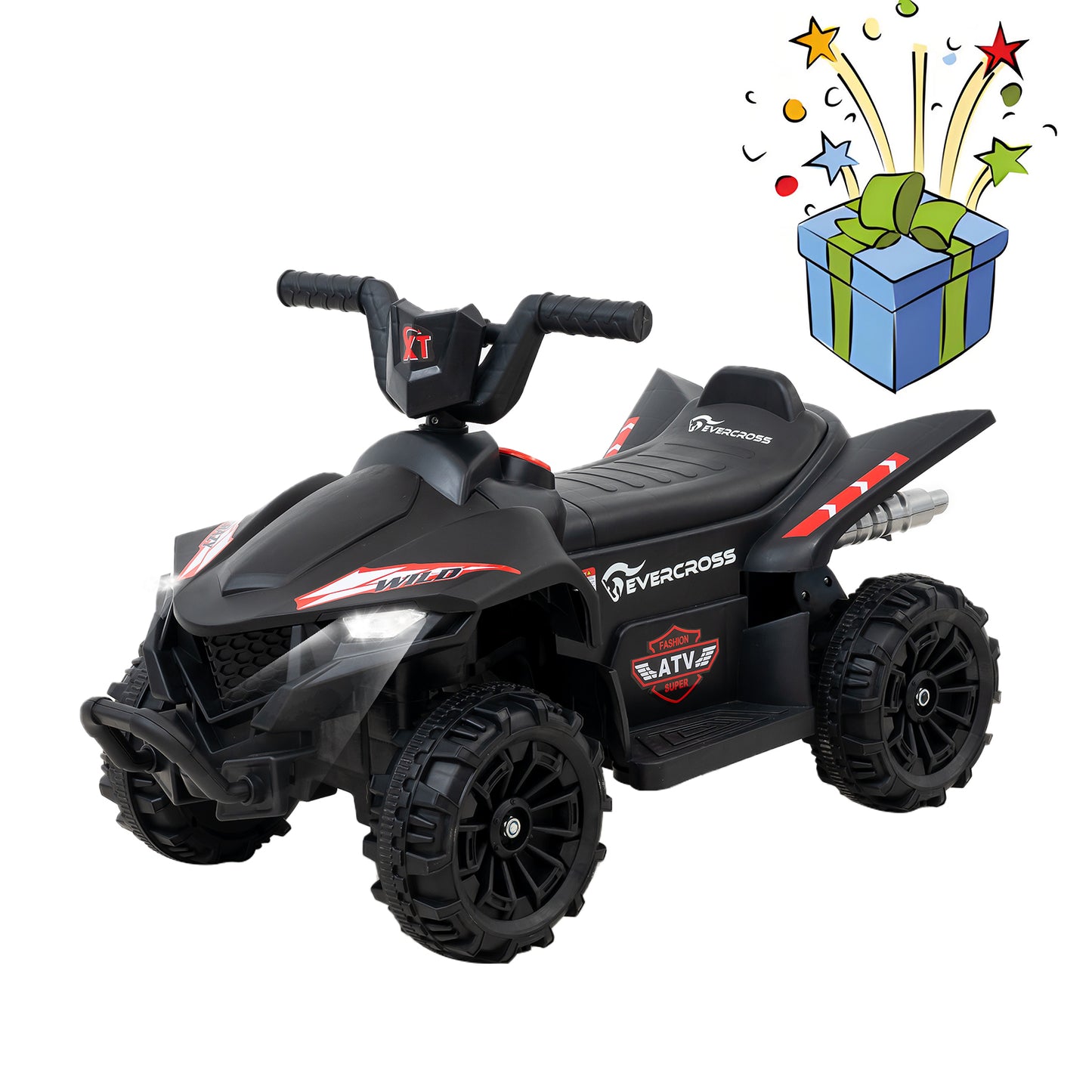 EVERCORSS Kids Ride auf ATV, 12V 4 Wheeler Quad Spielzeug fahrzeug für Kinder über 3 Jahre alt