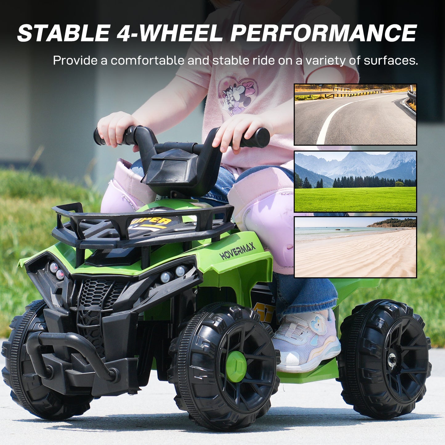 HOVERMAX ET2 6V Battery-Powered Kids' Ride-On ATV with Music Function