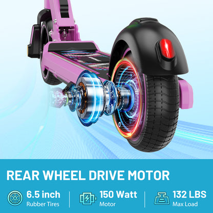 HOVERMAX H06C Elektro roller für Kinder 6-12, 150W Motor Höchst geschwindigkeit 9,3 MPH, 5 Meilen Reichweite