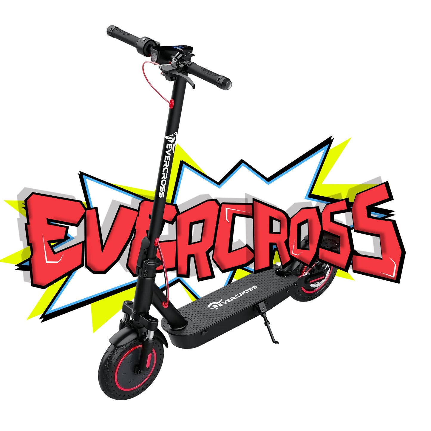 Trottinette électrique EVERCROSS EV10K PRO pour adultes, pneus nid d'abeille 10''et moteur 500 W