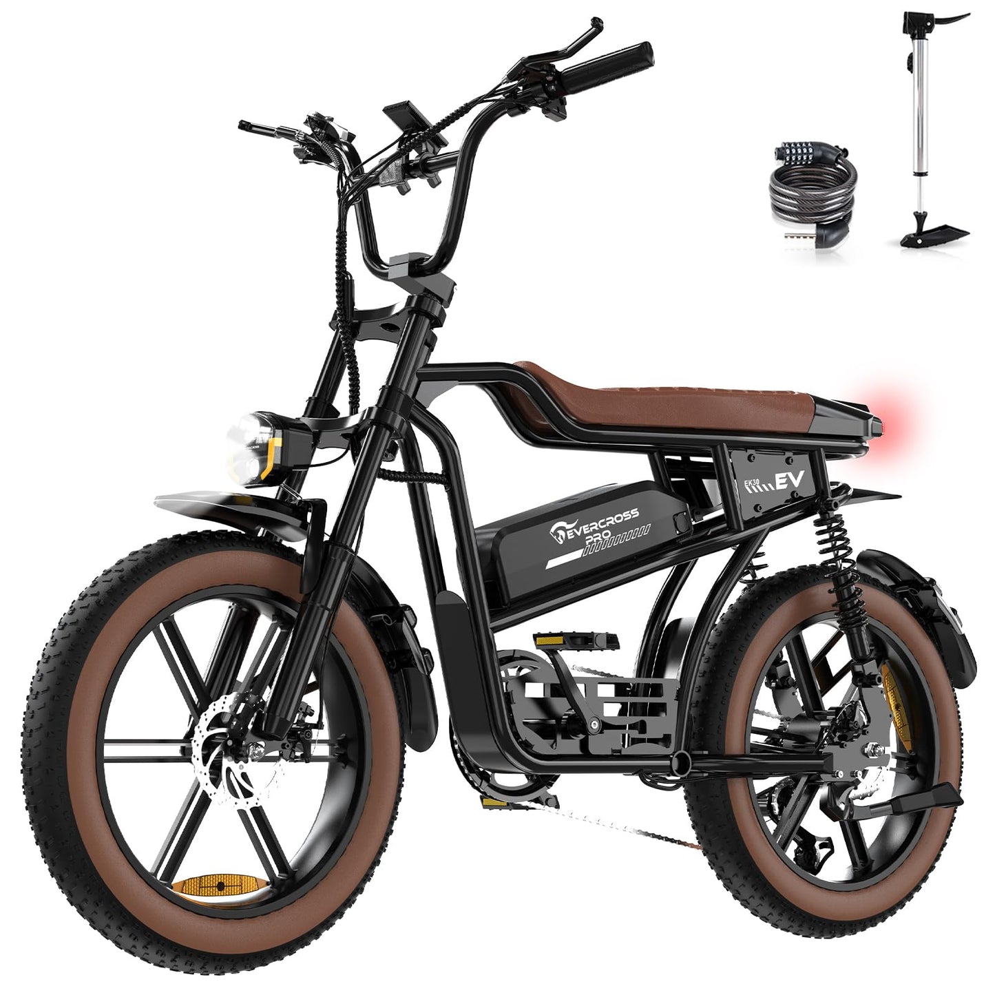 EVERCROSS EK30 Elektrisches Dirtbike für Erwachsene, 20" x 4,0 Fat Tire Elektrofahrrad